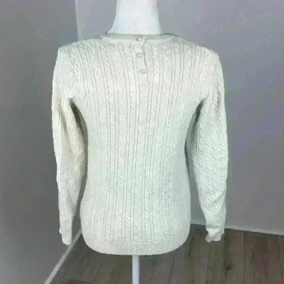 Listicle Cable Knit Crew Neck Sweater - Cream - Picture 4 of 7